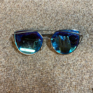 Purple Tinted Sunglasses with Silver Frame